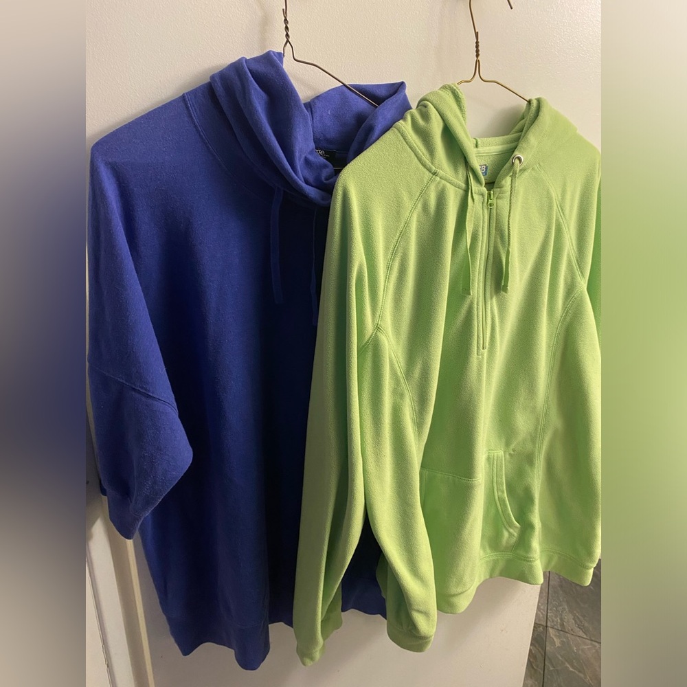 Ladies Duo Purple and Green Hoodies